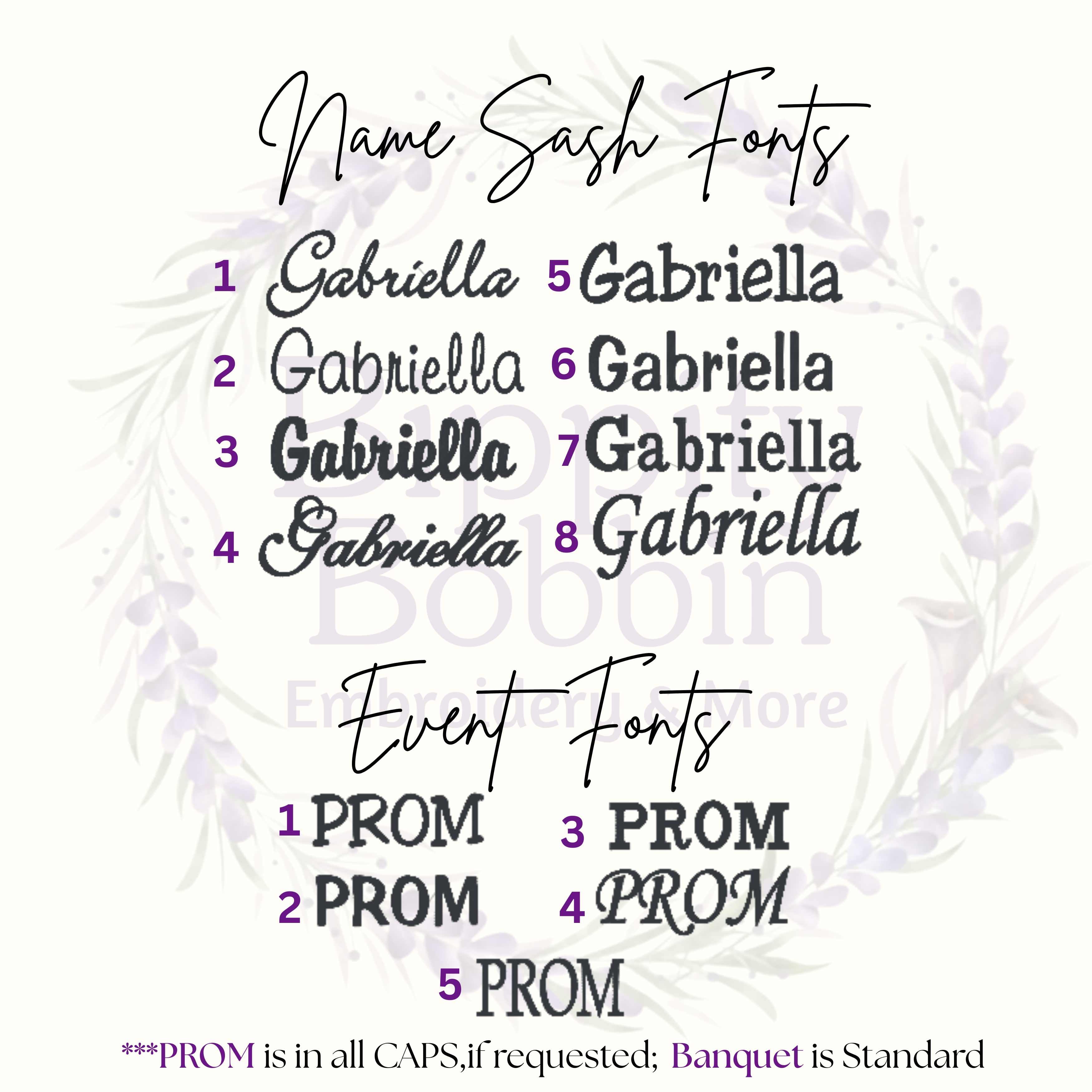 Personalized Bouquet Sash
